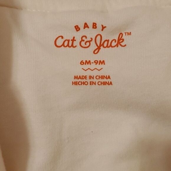 Cat & Jack cream faux fur jacket size 6-9 mths with pink & black beanie - Picture 4 of 8